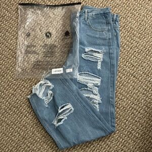 New distressed women jeans